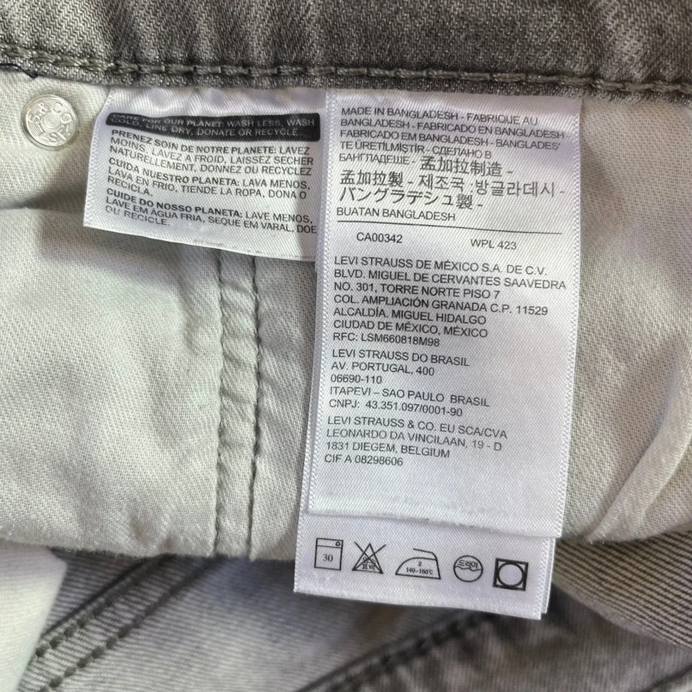 Levi's 512 Slim Taper Jeans Mens 34x34 Grey Distressed Ripped Denim Casual‎